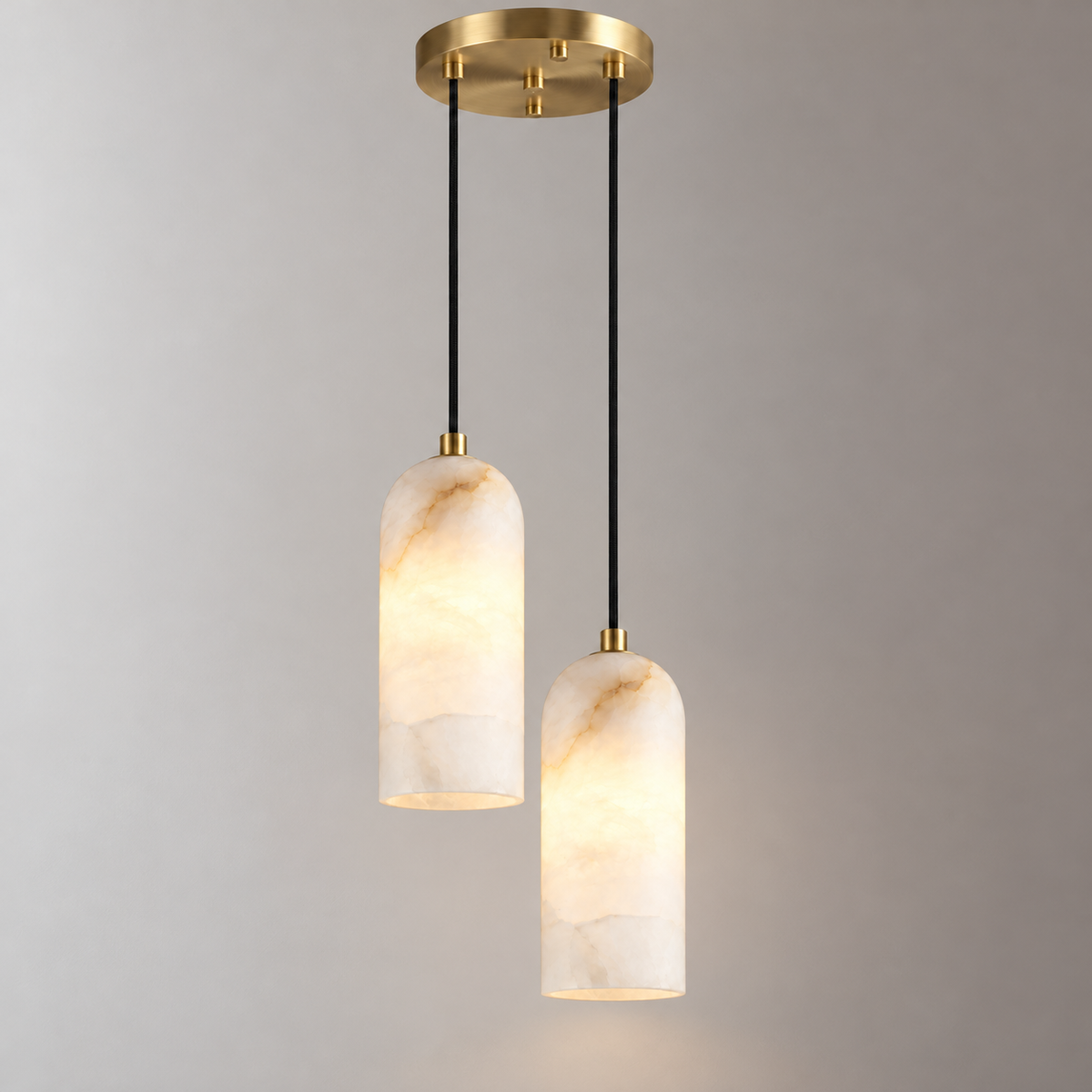 Ambra Alabaster Cluster Pendant Light, 2 lights, studio photo