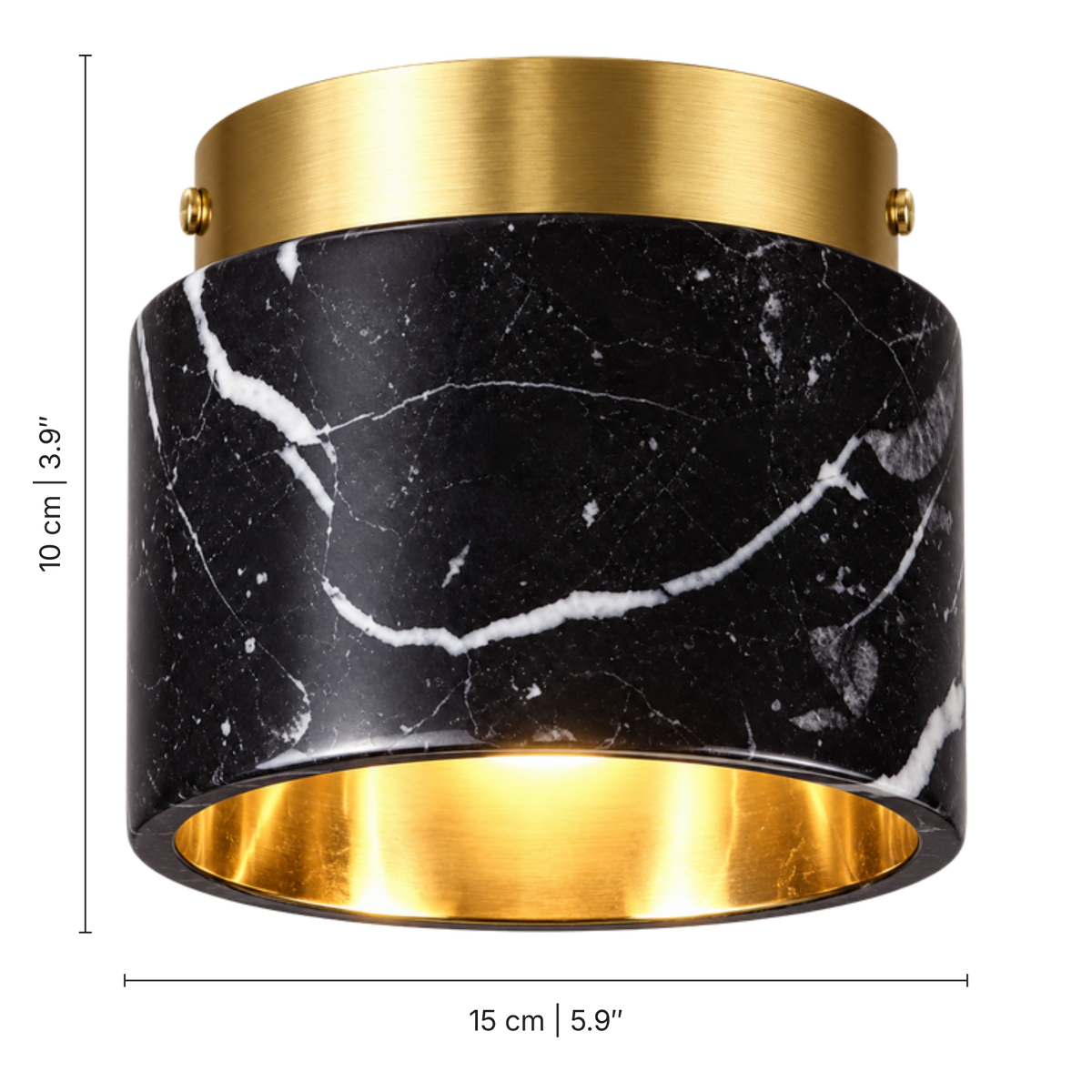 Isola Marble Drum Ceiling Light, dimensions