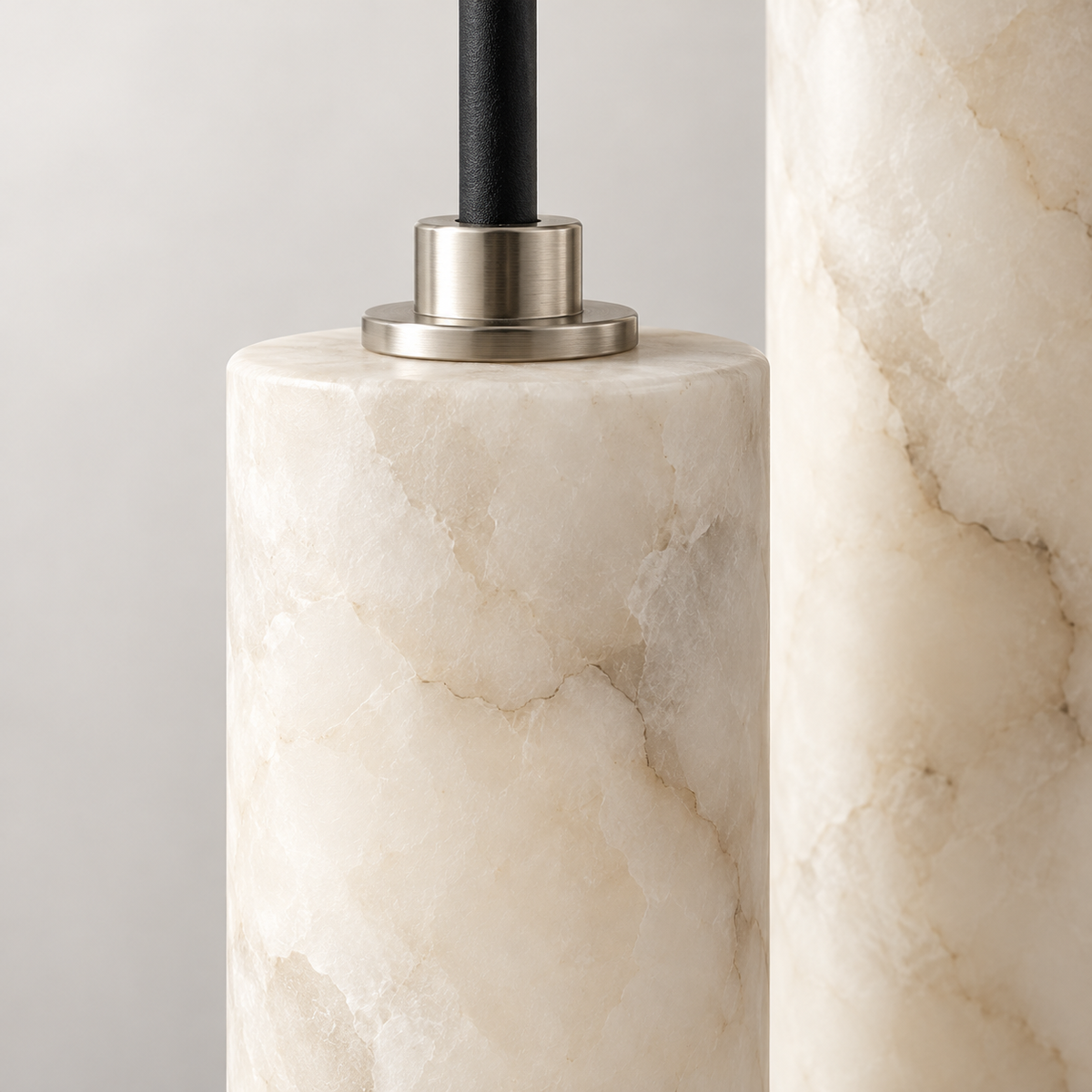 Candela Alabaster Tube Pendant Light, 5 lights, studio photo