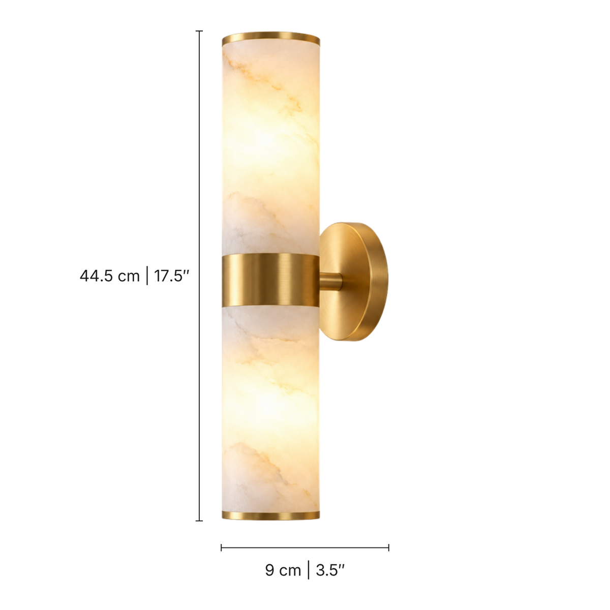 Sirio Alabaster Cylinder Wall Light, dimensions