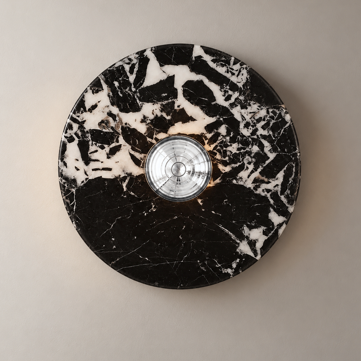 Ebano Marble Disc Wall Light