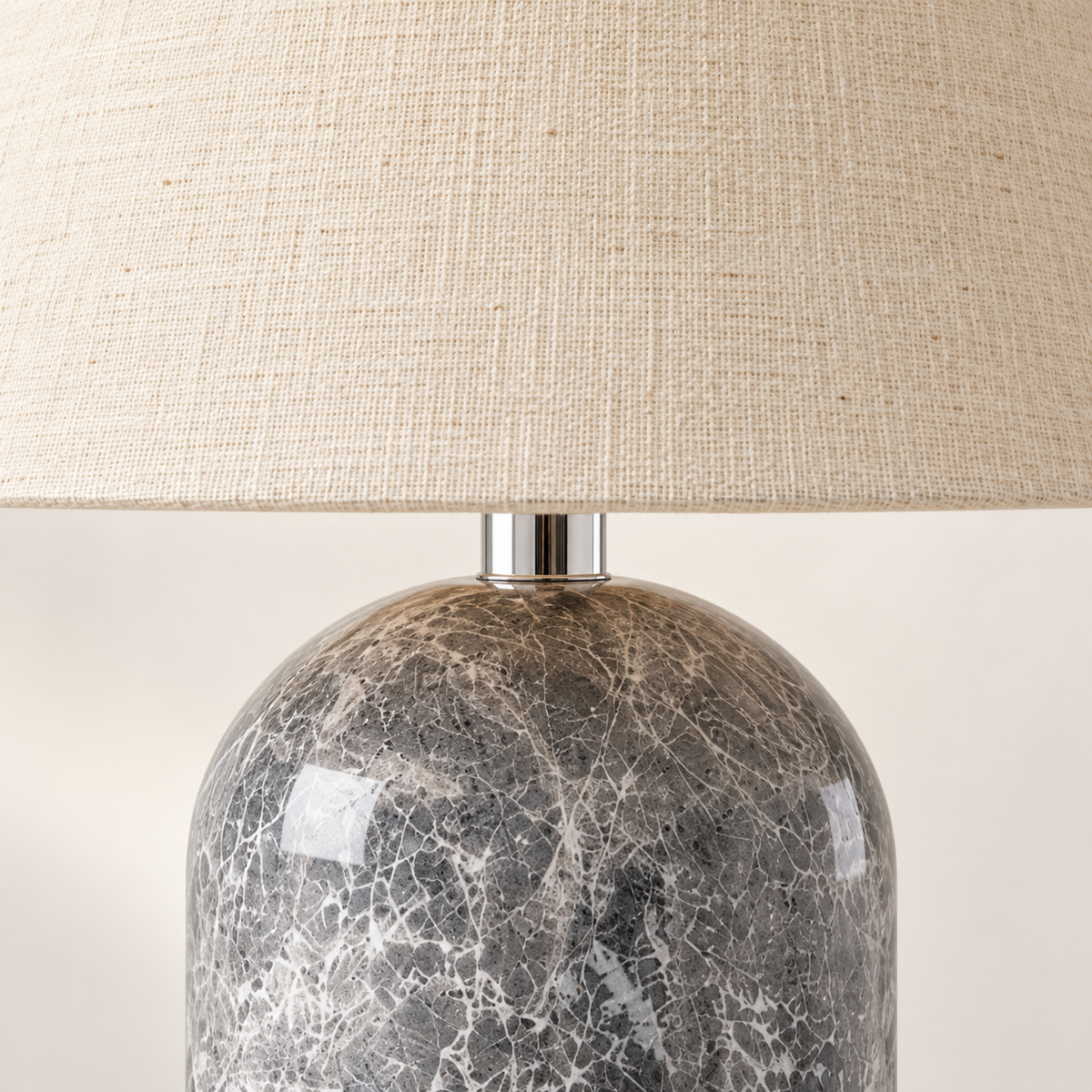 Helios Marble Table Lamp, grey marble, studio photo