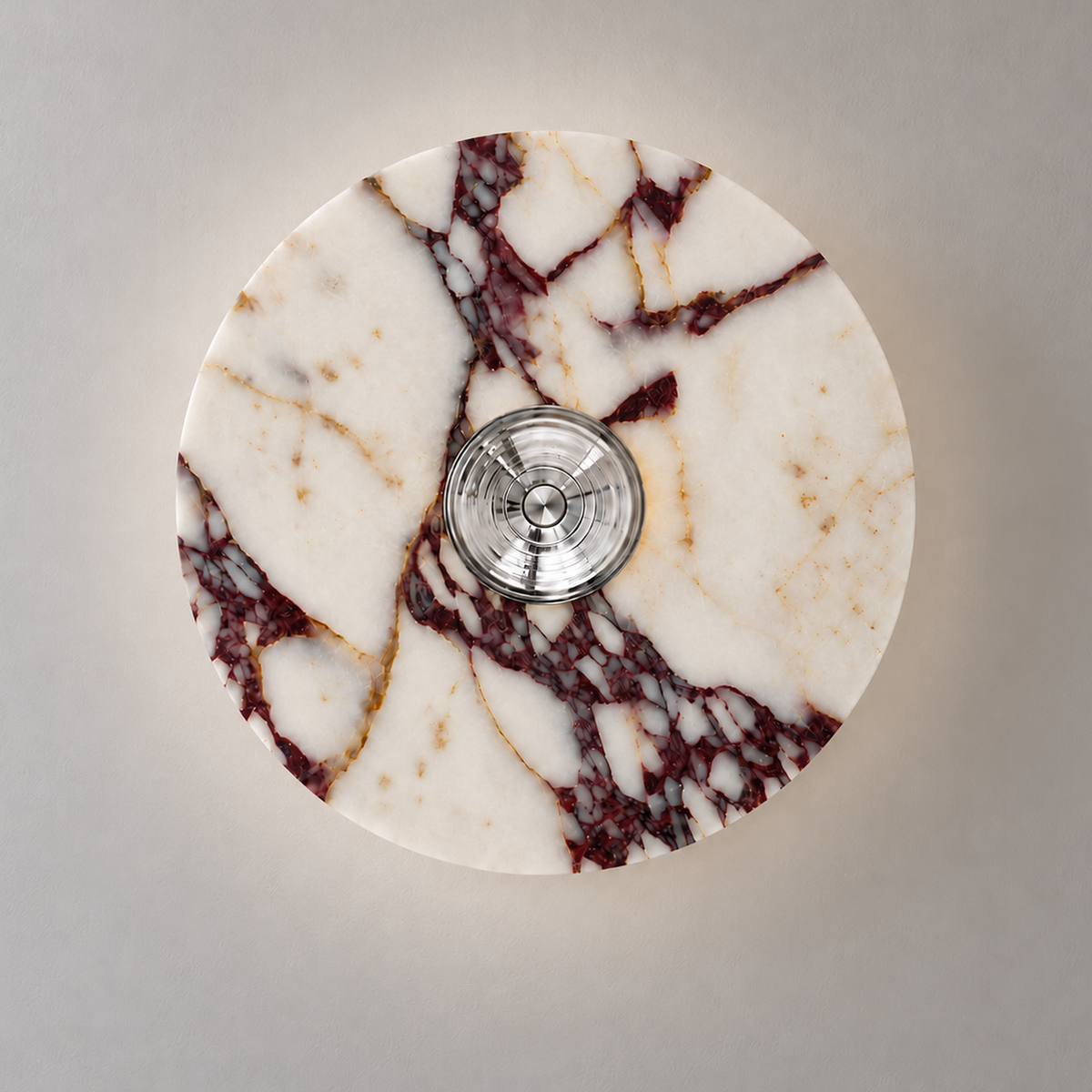 Malva Marble Disc Wall Light, studio photo