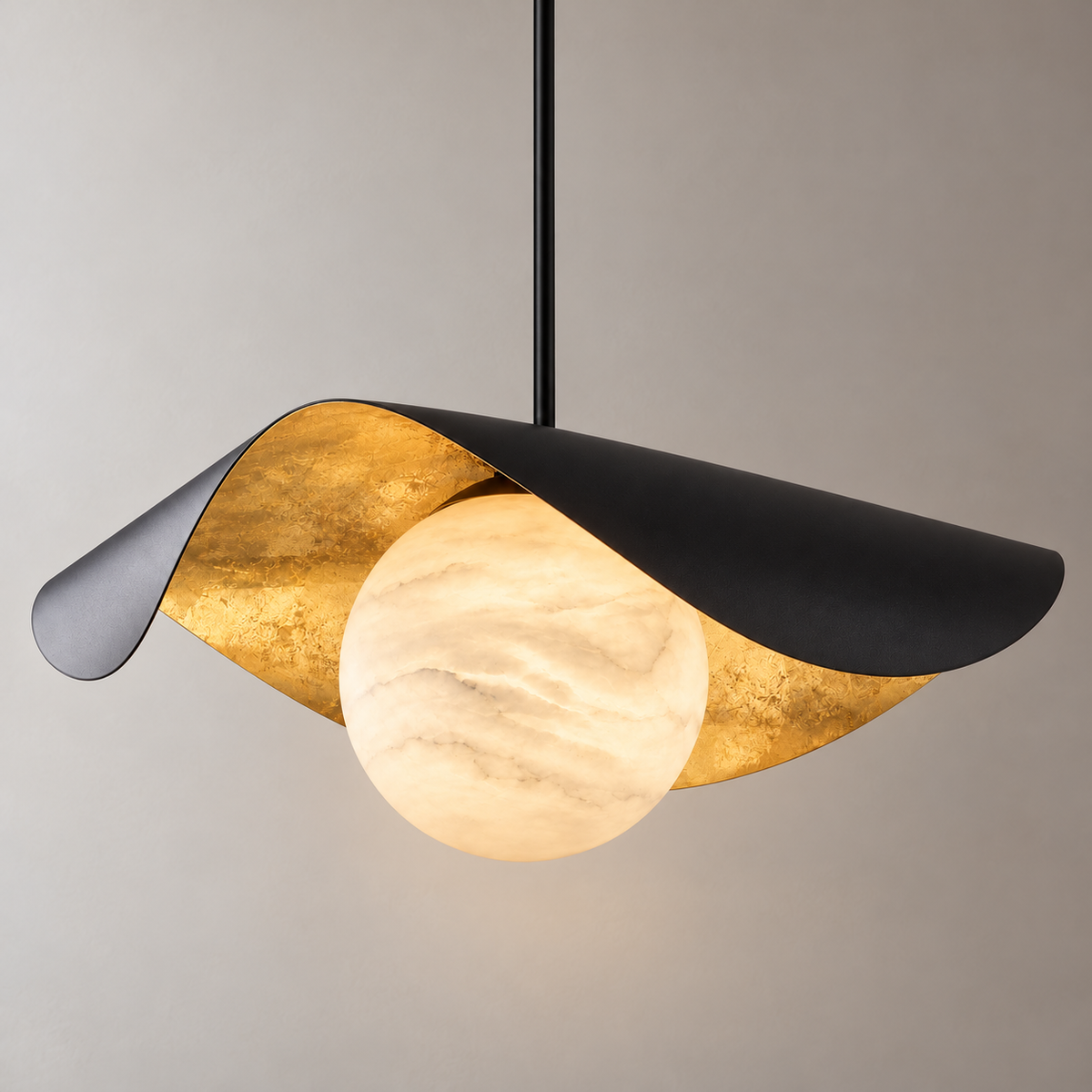 Calla Alabaster Leaf Pendant Light