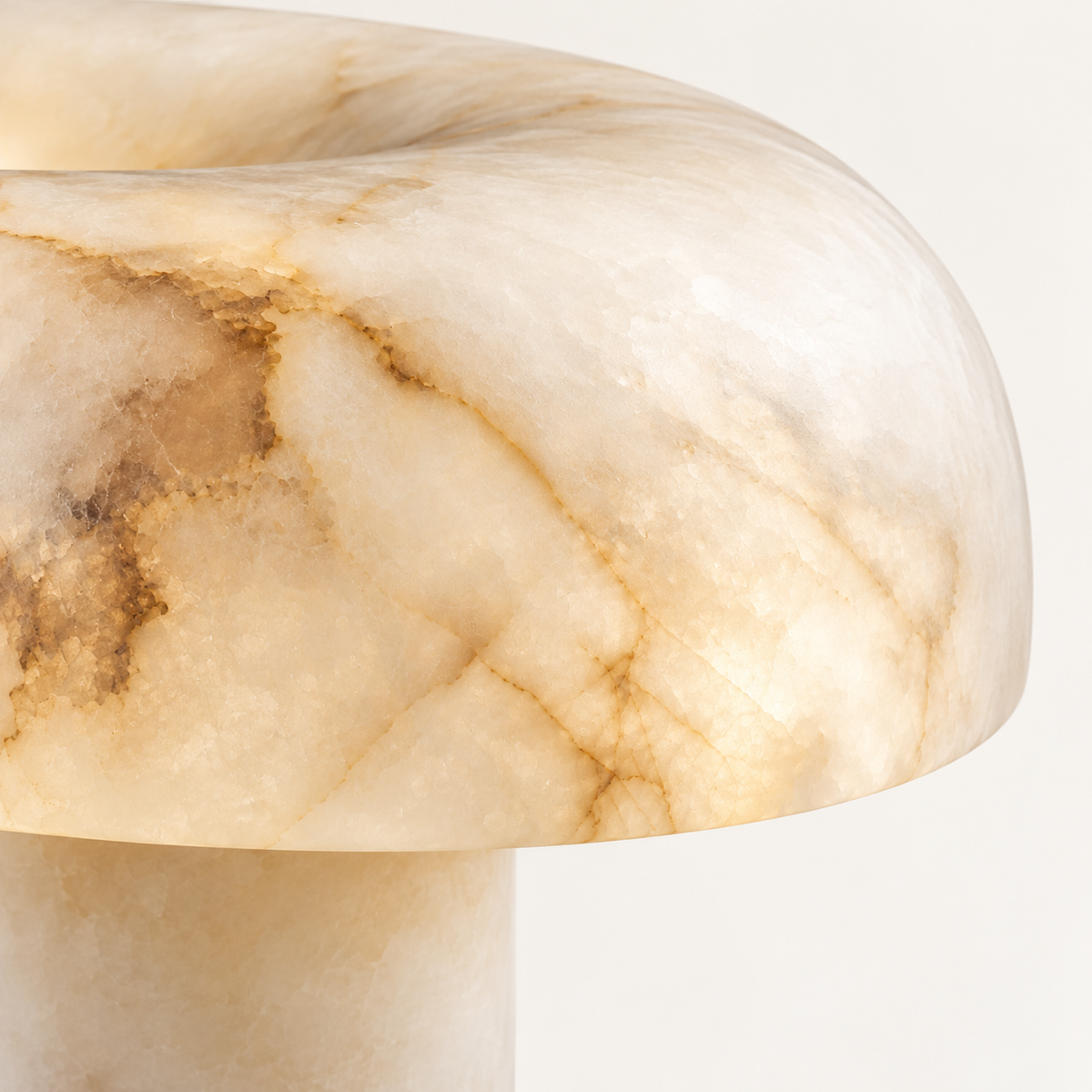 Alma Alabaster Mushroom Table Lamp, studio photo