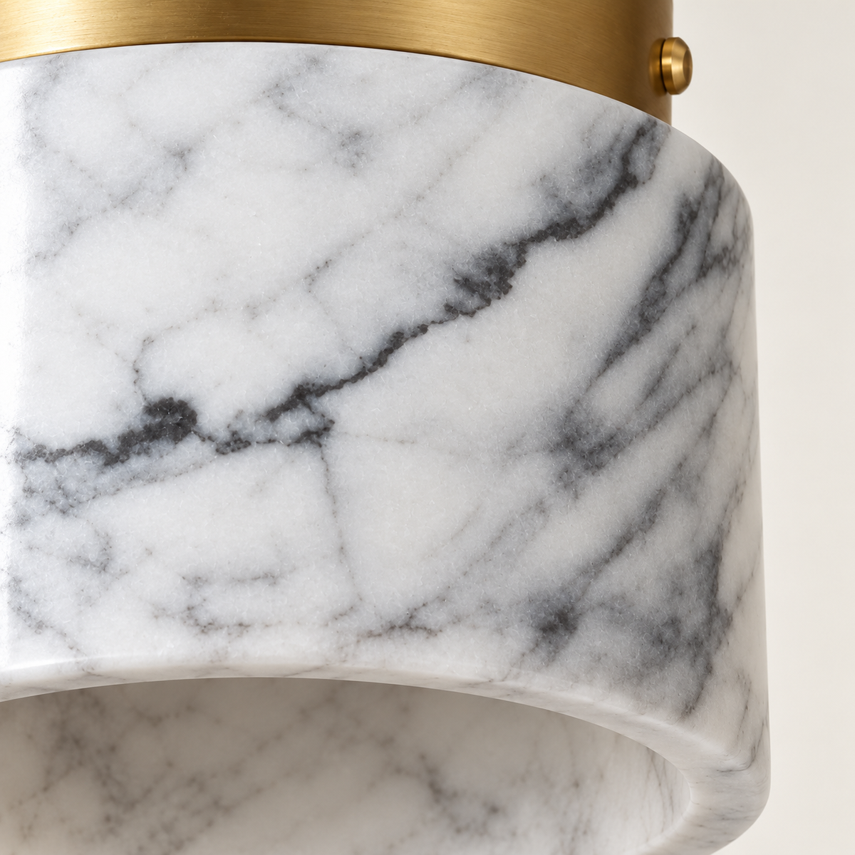 Isola Marble Drum Ceiling Light, studio photo