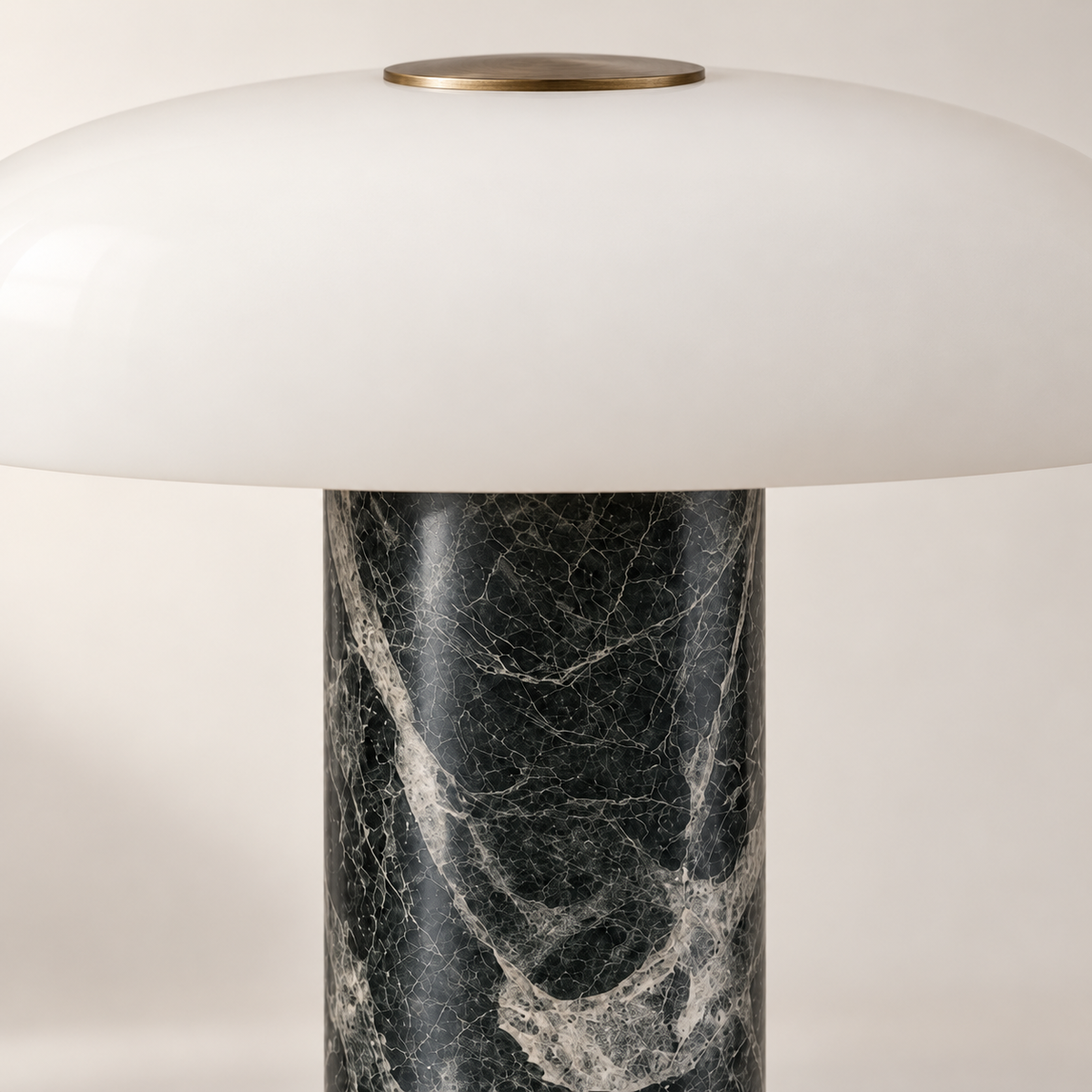 Pelar Marble Glass Table Lamp, black marble, studio photo