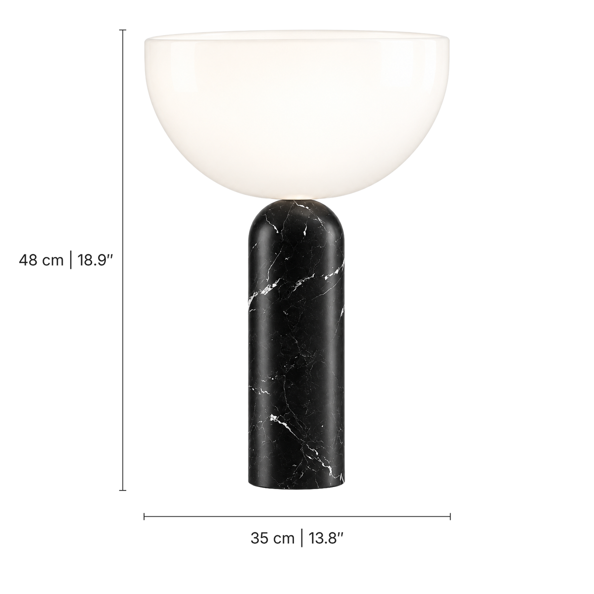 Serena Marble Dome Table Lamp, dimensions