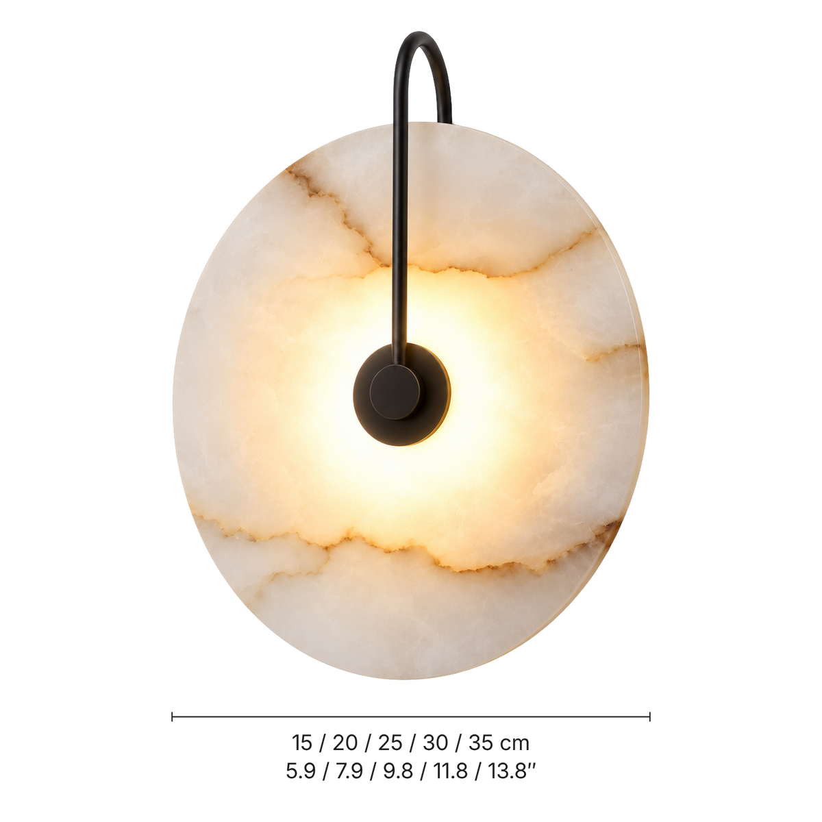 Talia Alabaster Moon Wall Light, dimensions