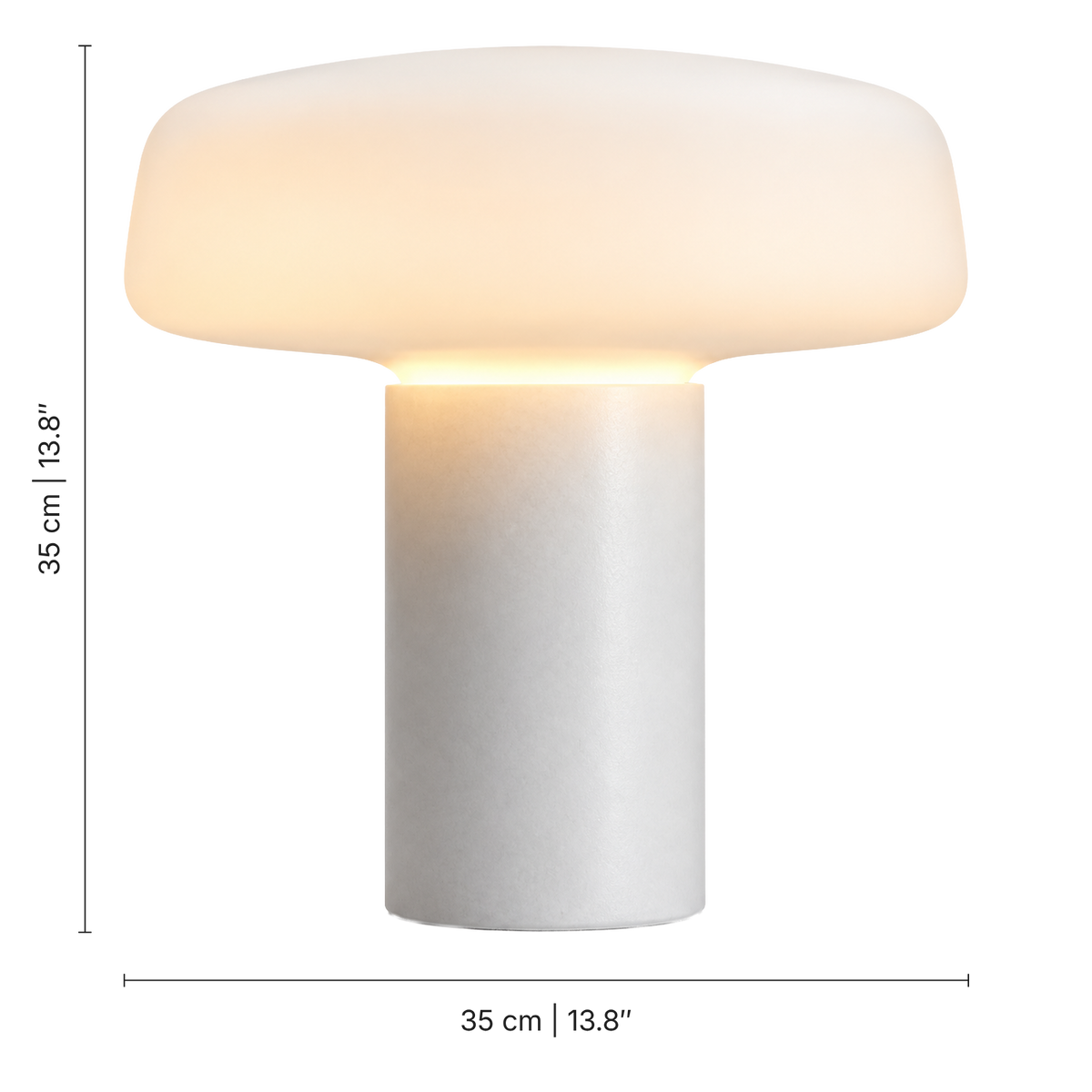 Velka Danish Marble Table Lamp, White, dimensions